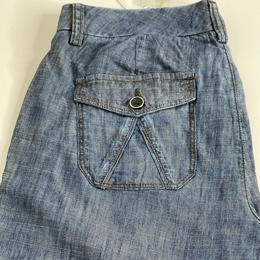 Level 99 Blue Denim Picket Tencel and Linen Trousers Size 27 NWT - Picture 2 of 13
